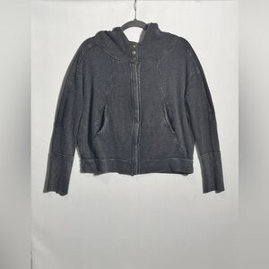 Hard Tail Forever Charcoal Waffle Knit Hoodie Large